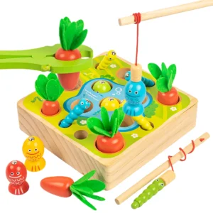 Wooden Montessori Toys for Toddlers, Fine Motor Skill Toy for 2 3 4 Years